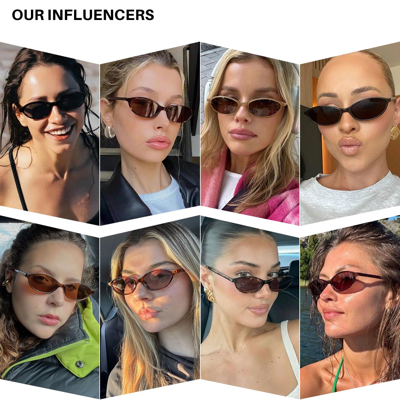 Retro 90s Sunglasses Set 4pcs Vintage Unisex Fashion Party Glasses – Black