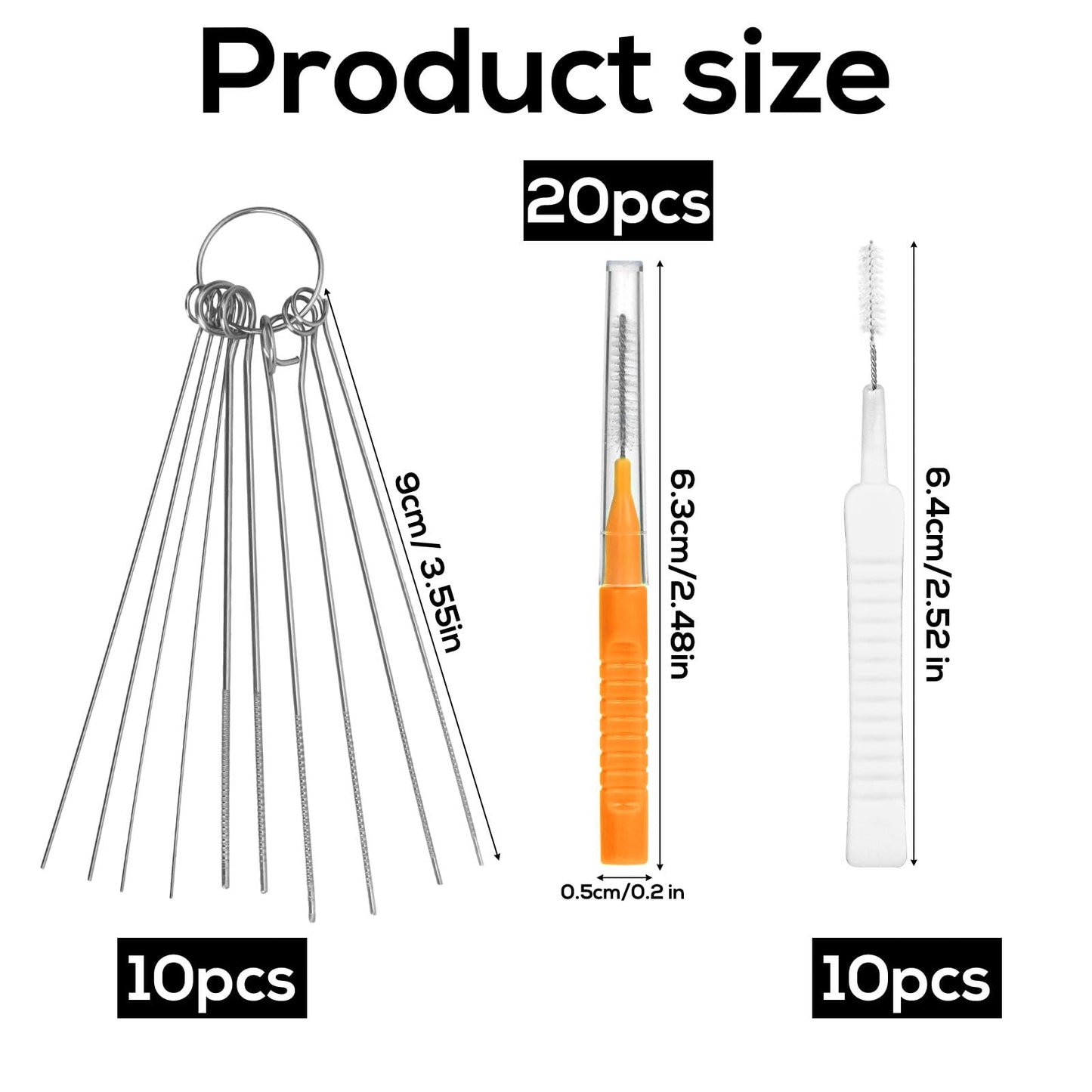 Shower Head Cleaning Brush Set 40pcs Unclog Small Nozzles – Orange 40pcs