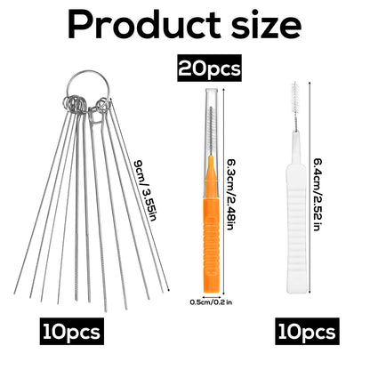 Shower Head Cleaning Brush Set 40pcs Unclog Small Nozzles – Orange 40pcs