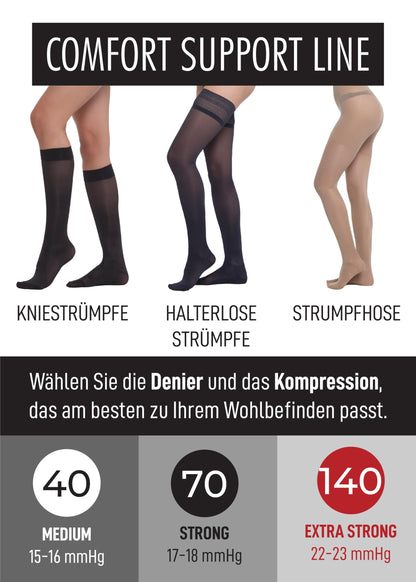 Women's Graduated Compression Tights 140 Denier 22–23 mmHg Medical Support – Made in Italy