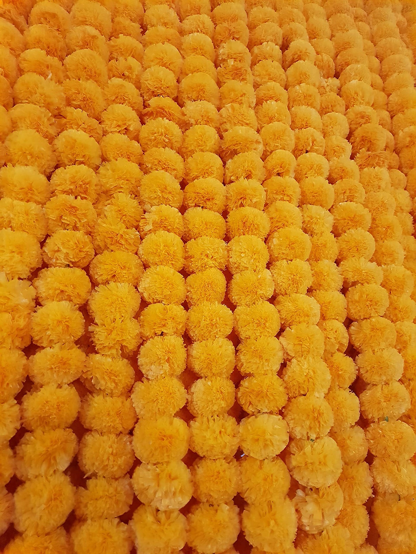 Decoration Craft 5pcs Artificial Light Orange Marigold Garlands 152cm Long for Party, Indian Wedding, Indian Theme