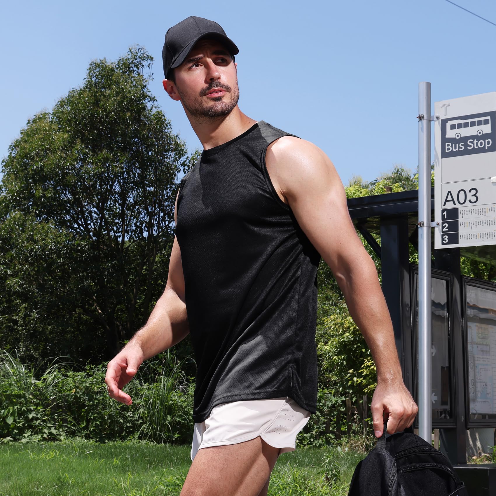 Men's Tank Top Quick-Dry Sleeveless Fitness Running Shirt