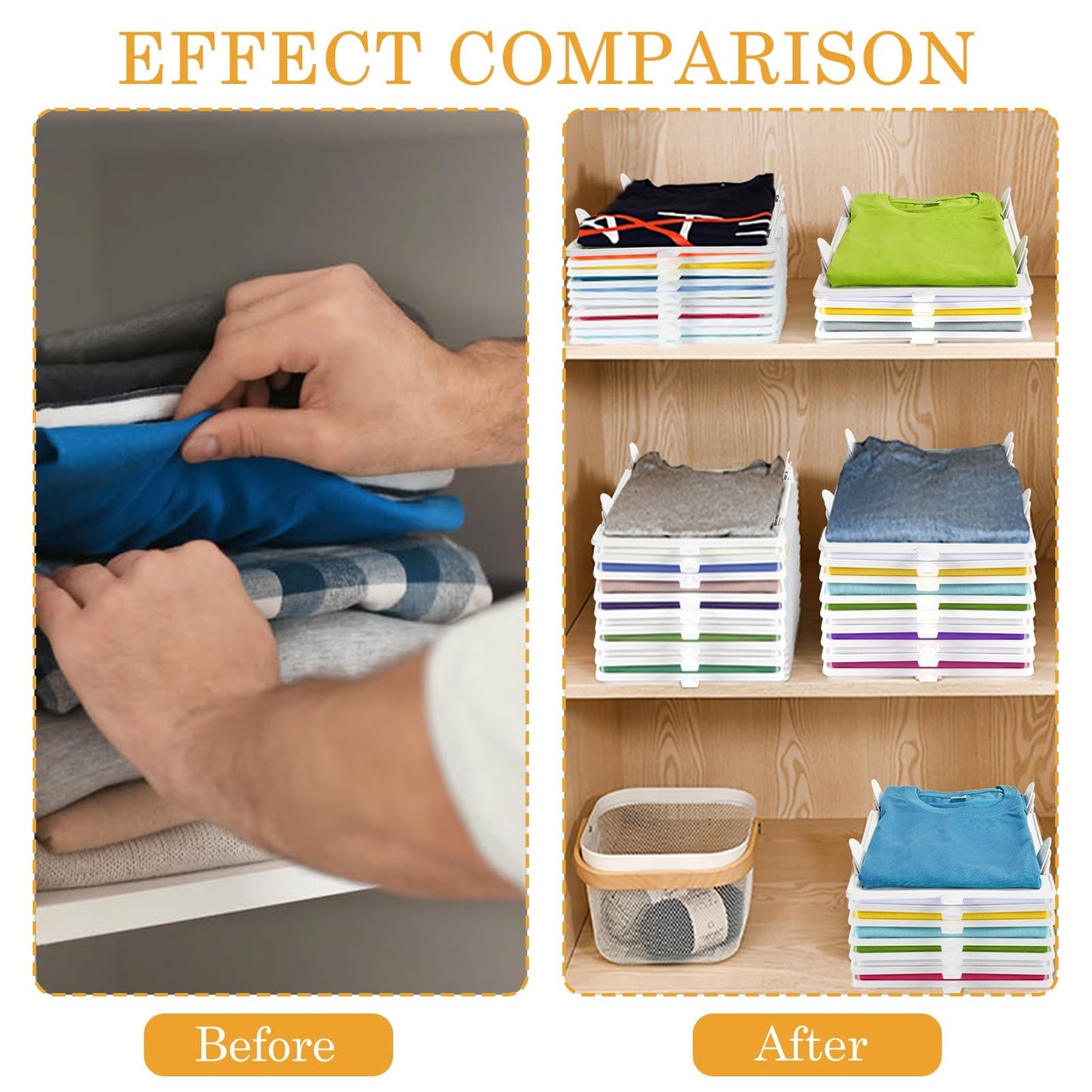 BoxLegend T-Shirt Organizer Stackable, Closet Organizer, Adult and Children Wardrobe Organizer Stackable for T Shirt Shirts,