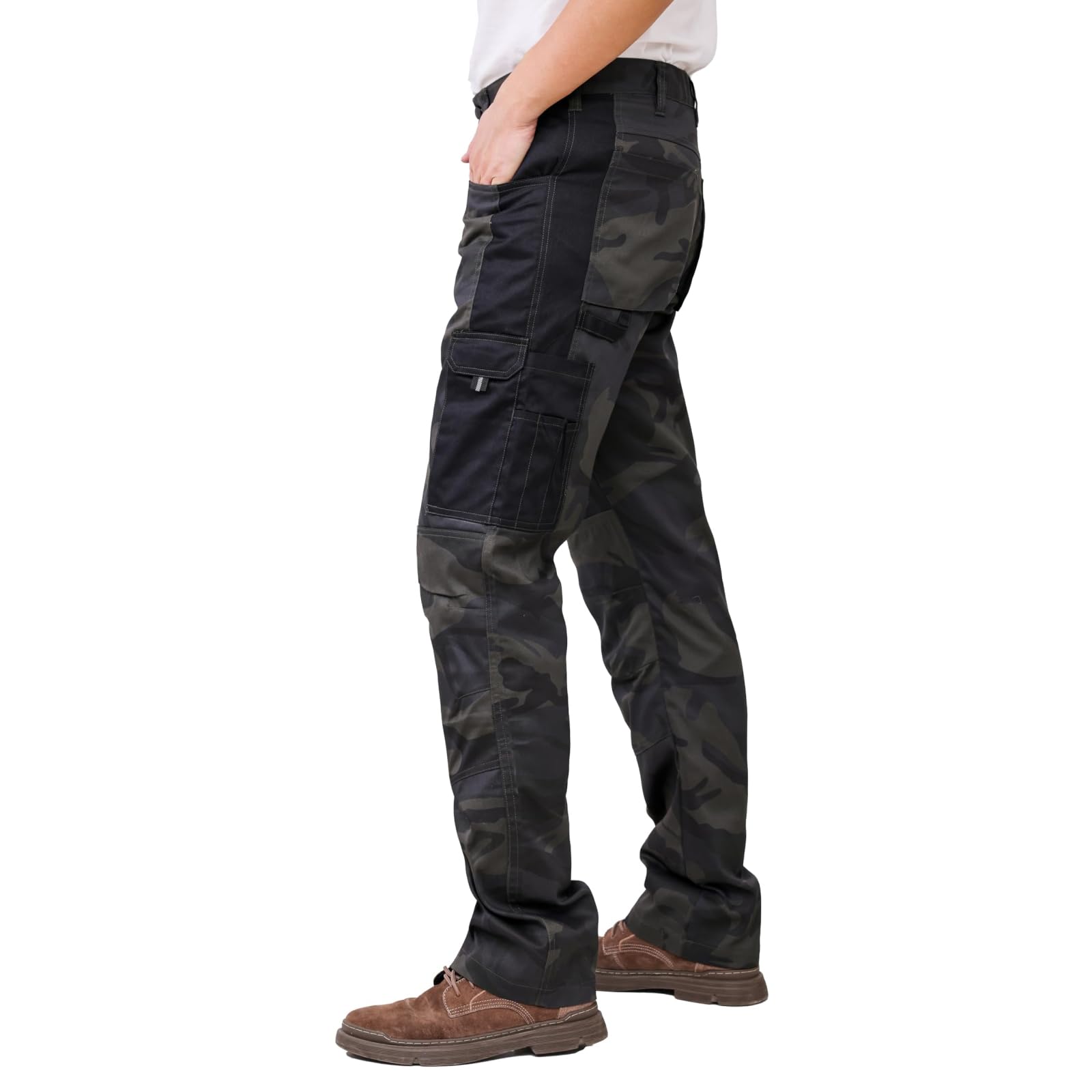 WORK IDEA Men's Work Trousers - Camouflage Trousers Men's Cargo Trousers with Inside Knee Pockets
