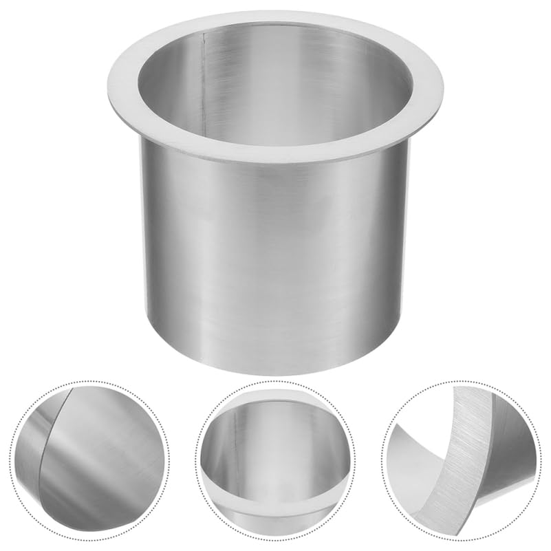 Stainless Steel Recessed Countertop Trash Can Lid Space-Saving Integrated Cover – Silver