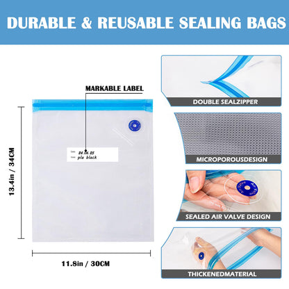 TIOPY 3D Printer Filament Vacuum Bag Kit 10 Pcs 30x34cm – Transparent