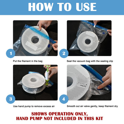 TIOPY 3D Printer Filament Vacuum Bag Kit 10 Pcs 30x34cm – Transparent