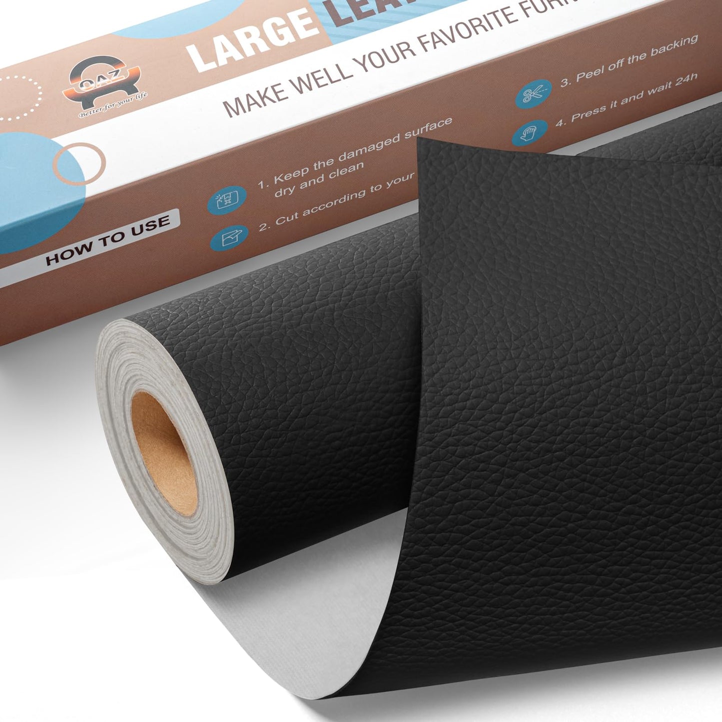 Faux Leather Repair Kit Self-Adhesive 40 x 160 cm – Black