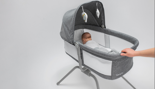 Lionelo Malin 3-in-1 saliekamā bērnu gulta – Grey Concrete