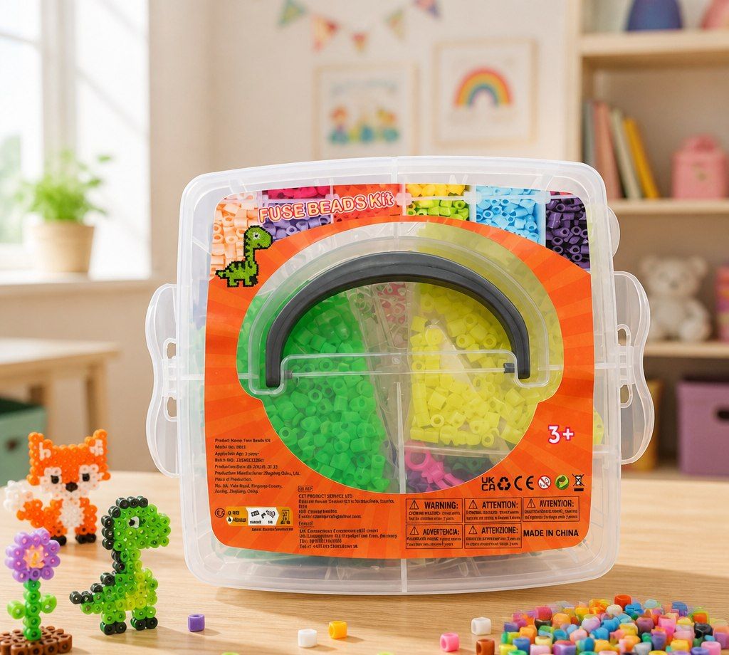 Fuse Beads Kit 12,000pcs 36 Colours with Storage & Pegboards – Multi