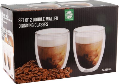 Divsienu glāzes ar dubultām sienām – 2 gab., 360 ml