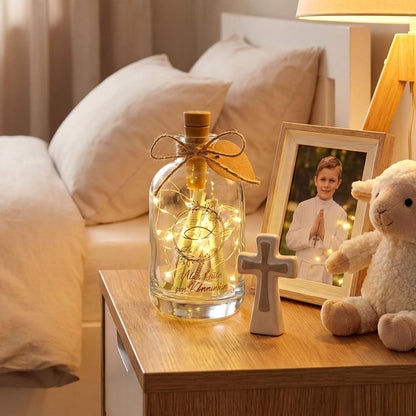 Communion LED Bottle Light Money Gift 'Happy Communion' Decorative String – Gold