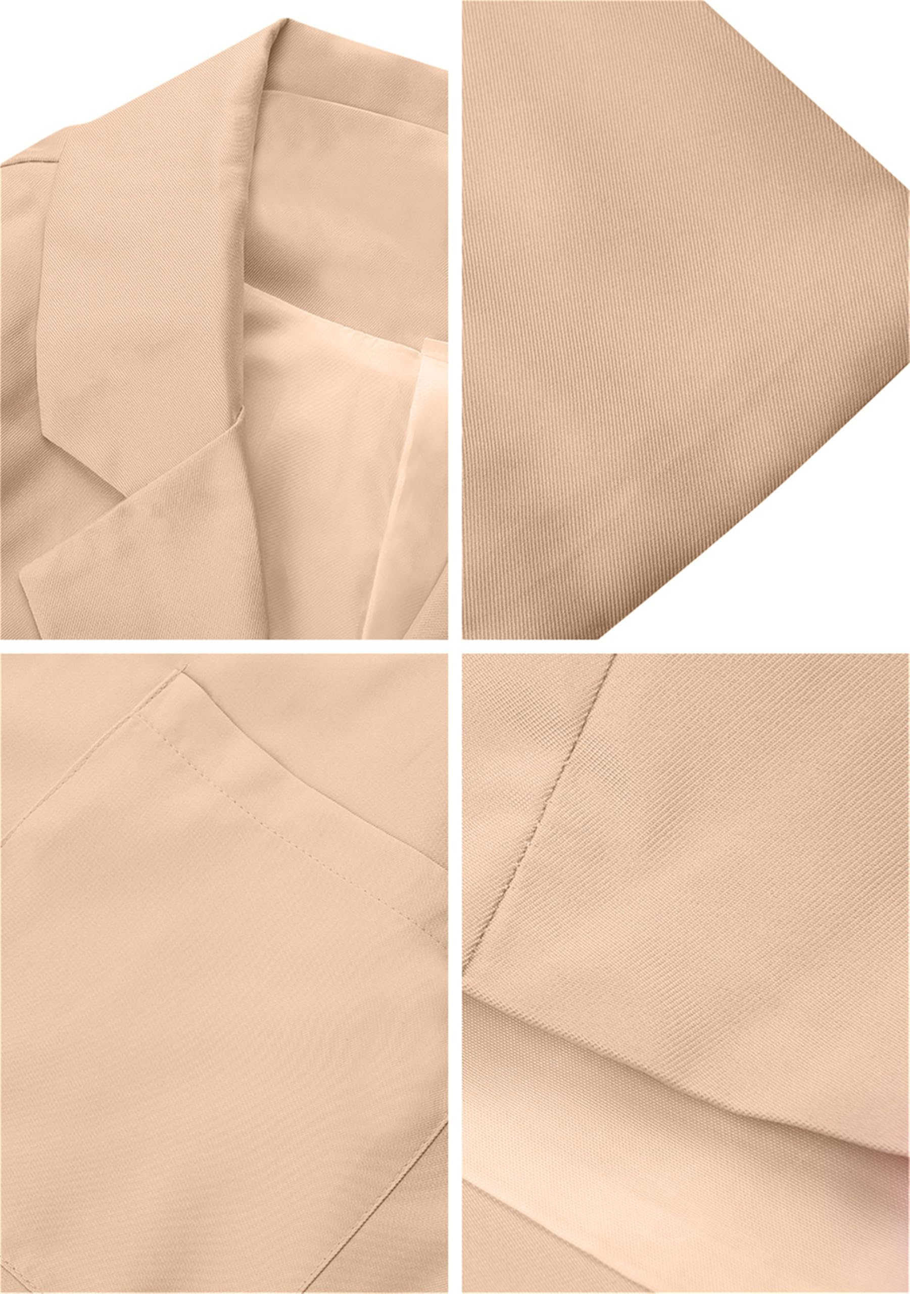 Women's Mid‑Length Thin Suit Jacket Bolero Double Side Pockets – Apricot 4XL