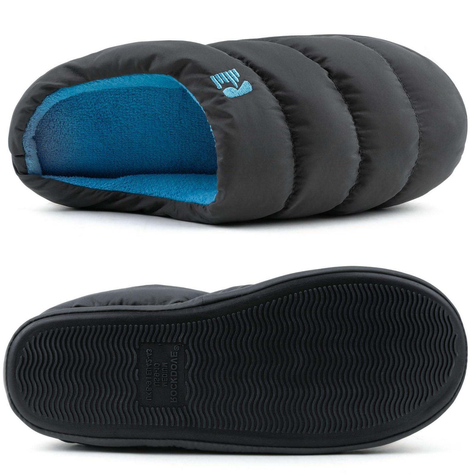 RockDove Men's Campground Memory Foam Down Slippers – Hunter Green EU 46/47