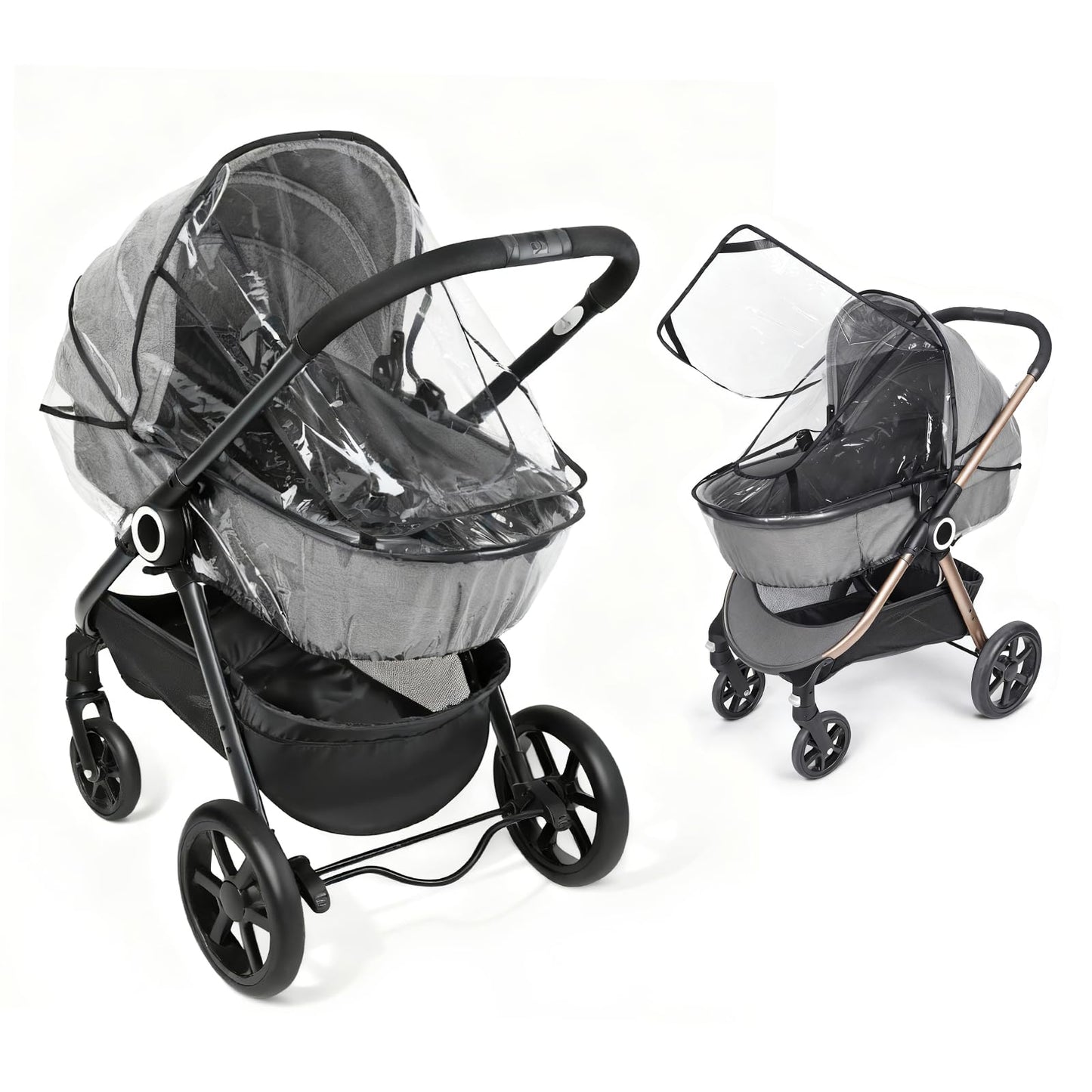 Universal Rain Cover for Pushchair Carrycot with Window – Transparent