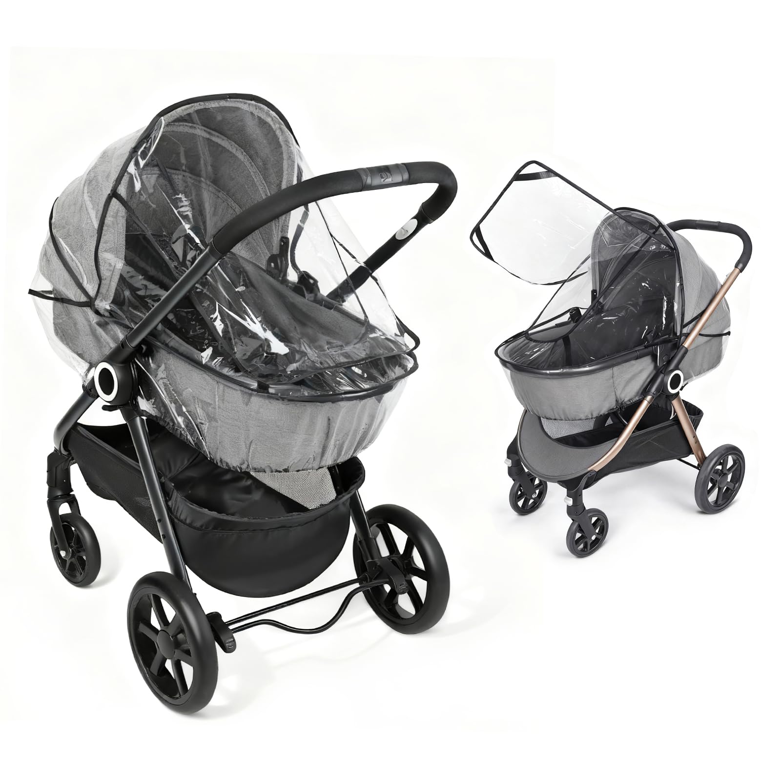 Universal Rain Cover for Pushchair Carrycot with Window – Transparent