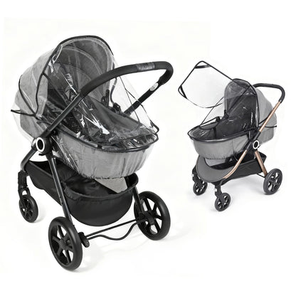 Universal Rain Cover for Pushchair Carrycot with Window – Transparent