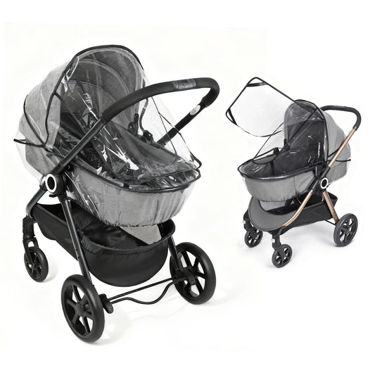 Universal Rain Cover for Pushchair Carrycot with Window – Transparent