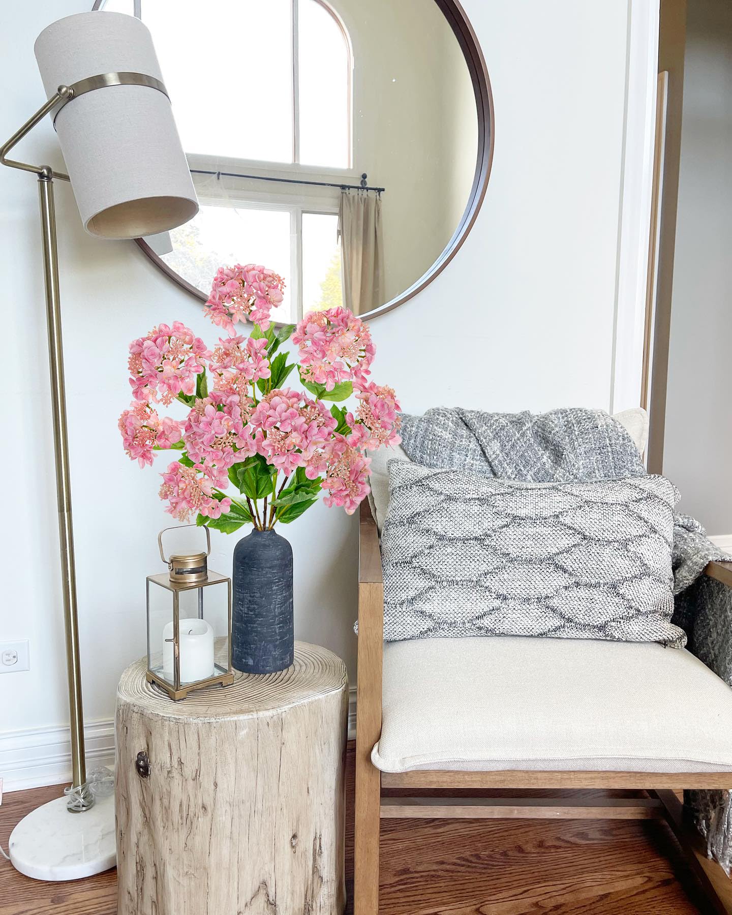 5-Piece Artificial Hydrangea Flower Set – Pink 50cm