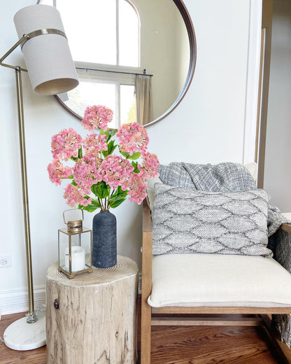 5-Piece Artificial Hydrangea Flower Set – Pink 50cm