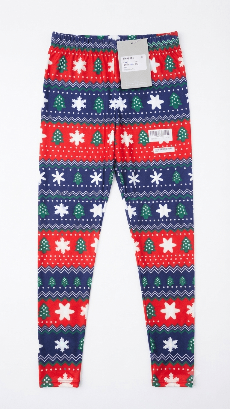 Sissycos Women's Christmas Leggings Party with Elk and Tree Pattern – Scandinavian Style S-L - Gultify
