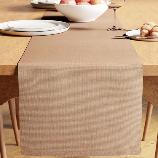 Table Runner 32x200cm Yarn-Dyed Rib Cotton Machine Washable – Beige