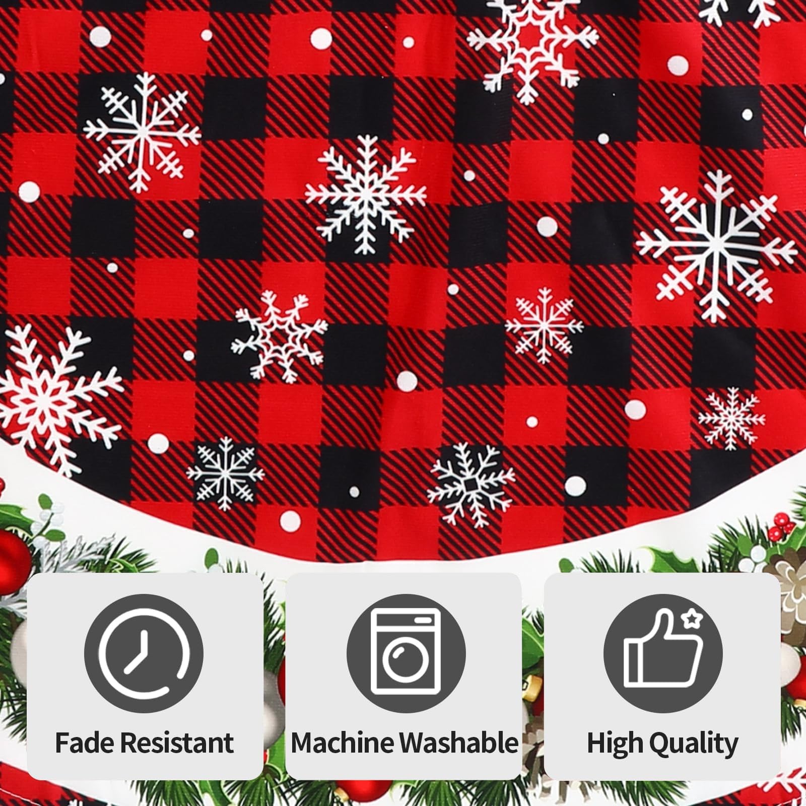 Christmas Tree Skirt 120cm Round Base for Holiday Party Decorations – Bell