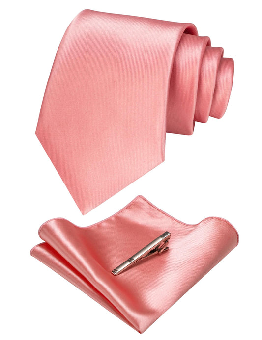 Men's Silk Tie & Pocket Square Set Floral Elegant Formal – Light Powder