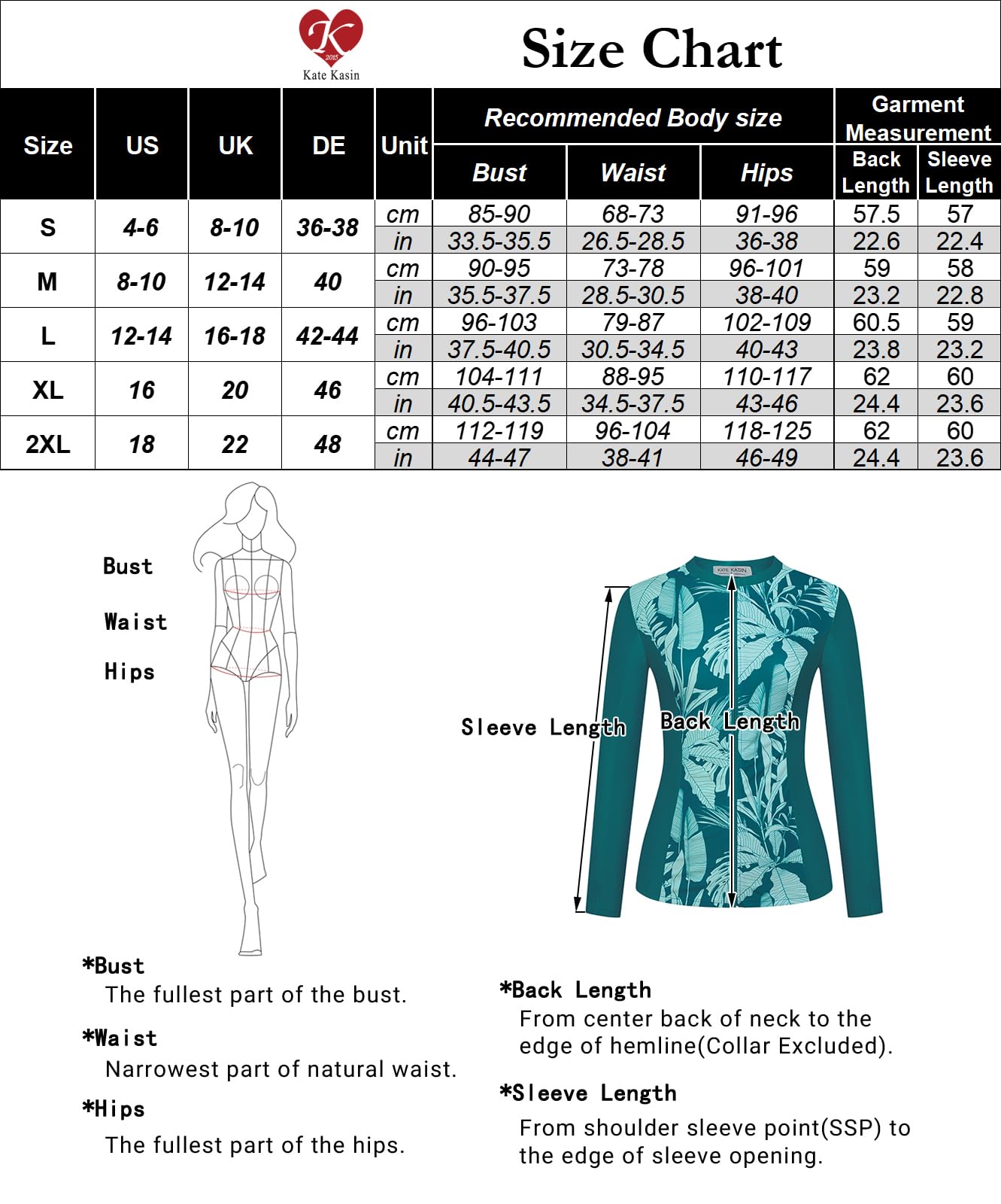 Kate Kasin Floral Printed Swimwear for Women 3 Piece Rash Guard Zipper Shirts Boyshort Sun Protection Water Sports Tankini