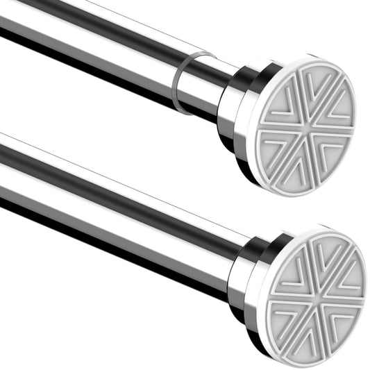 Extendable Shower Curtain Pole No Drill – Silver 73-145cm