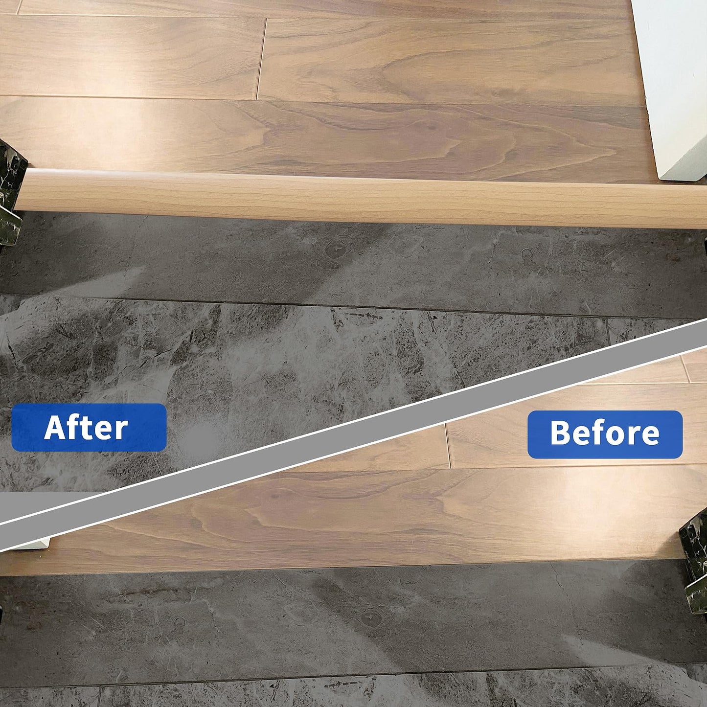 Flat Floor Transition Strip Self-Adhesive 2m Vinyl Threshold 5cm – Beige Oak Grain