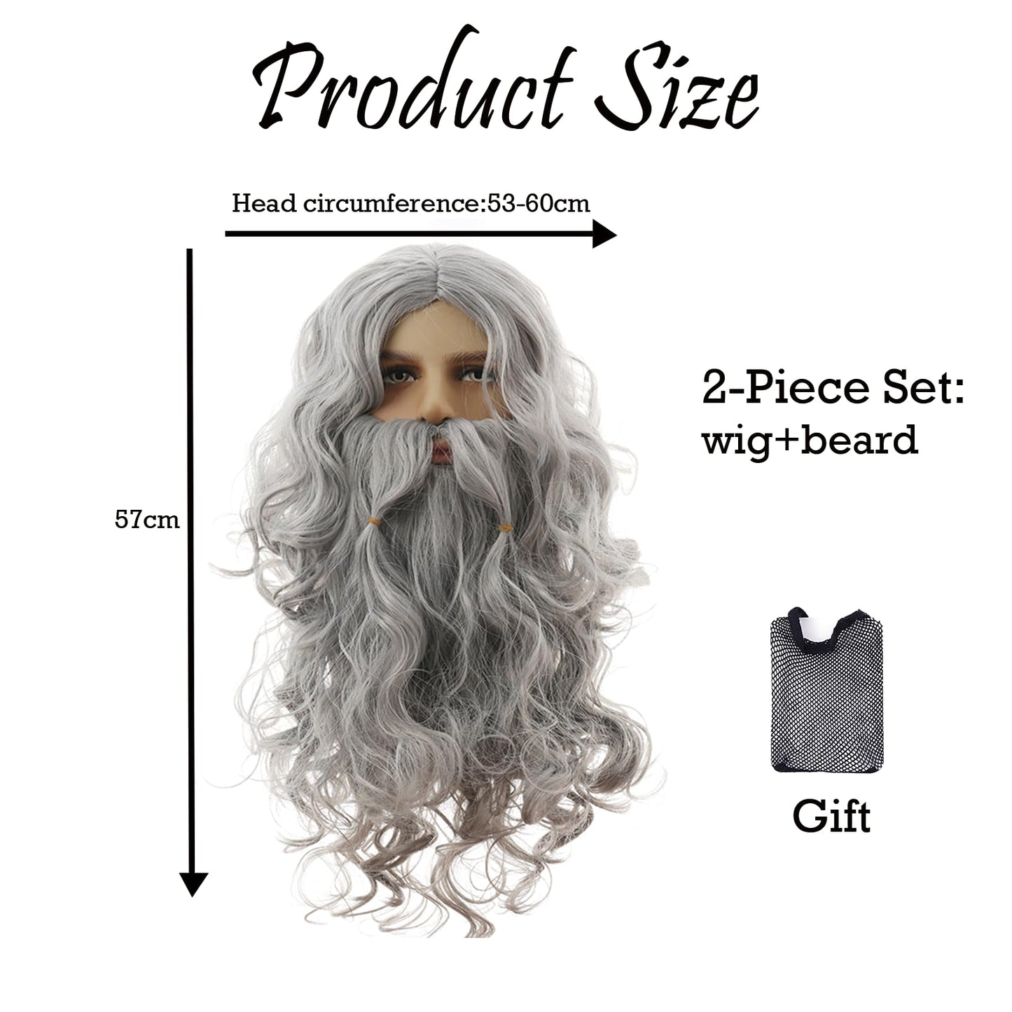 Men's Gray Curly Wig Synthetic Hair for Cosplay – Off-White