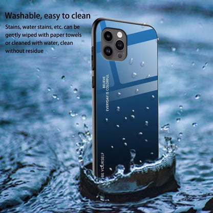 Xiaomi 15T Pro Gradient Glass Back Phone Case Anti-Drop Anti-Scratch – Blue/Black