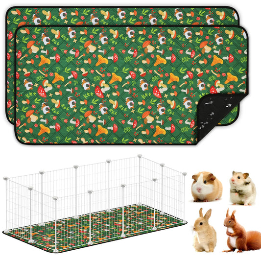 Washable Reusable Pet Pipi Pads 4-Layer Super Absorbent for Guinea Pigs & Small Animals – Green 70x140cm