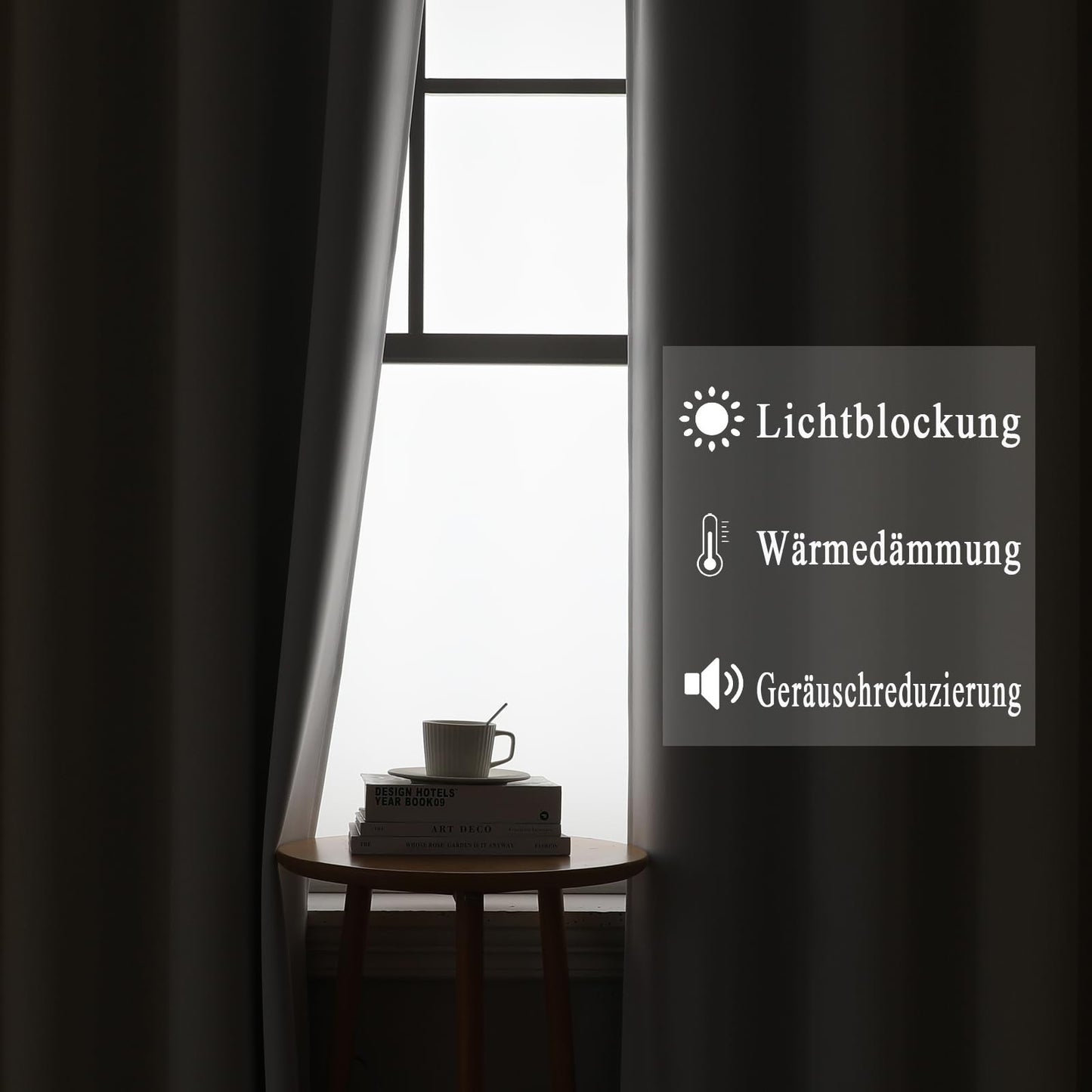 Ombre Gradient Eyelet Curtains Thermal Blackout Sound-Reducing – Light Beige 160x132cm (2pc)