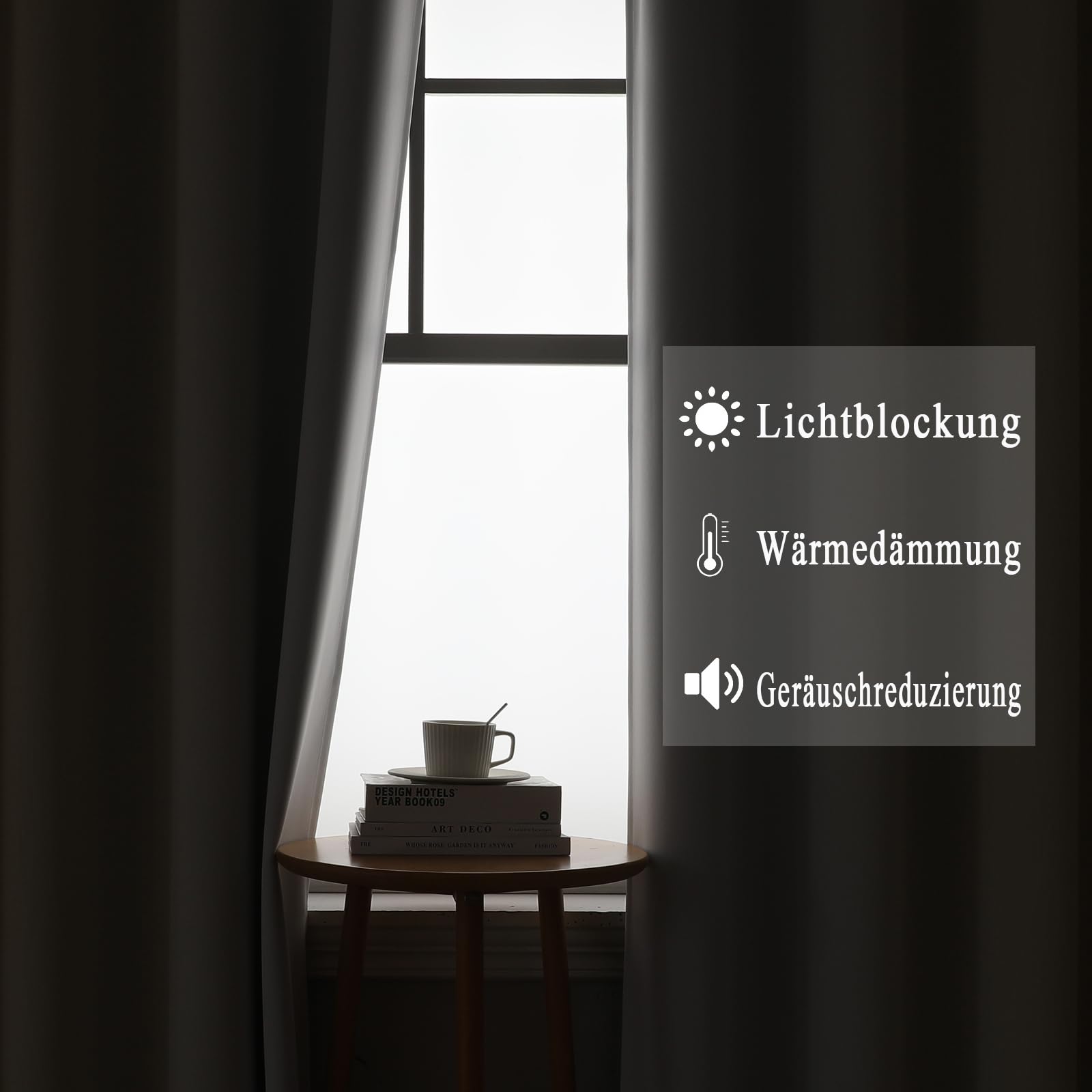 Ombre Gradient Eyelet Curtains Thermal Blackout Sound-Reducing – Light Beige 160x132cm (2pc)