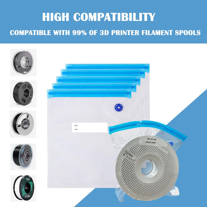 TIOPY 3D Printer Filament Vacuum Bag Kit 10 Pcs 30x34cm – Transparent