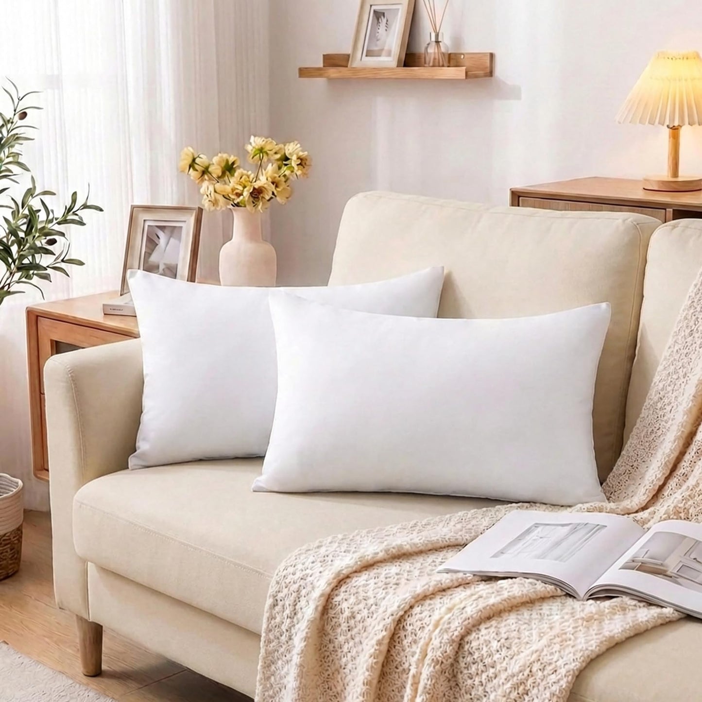 Pillowcase Twin Pack 30x50cm Microfibre with Zipper – White