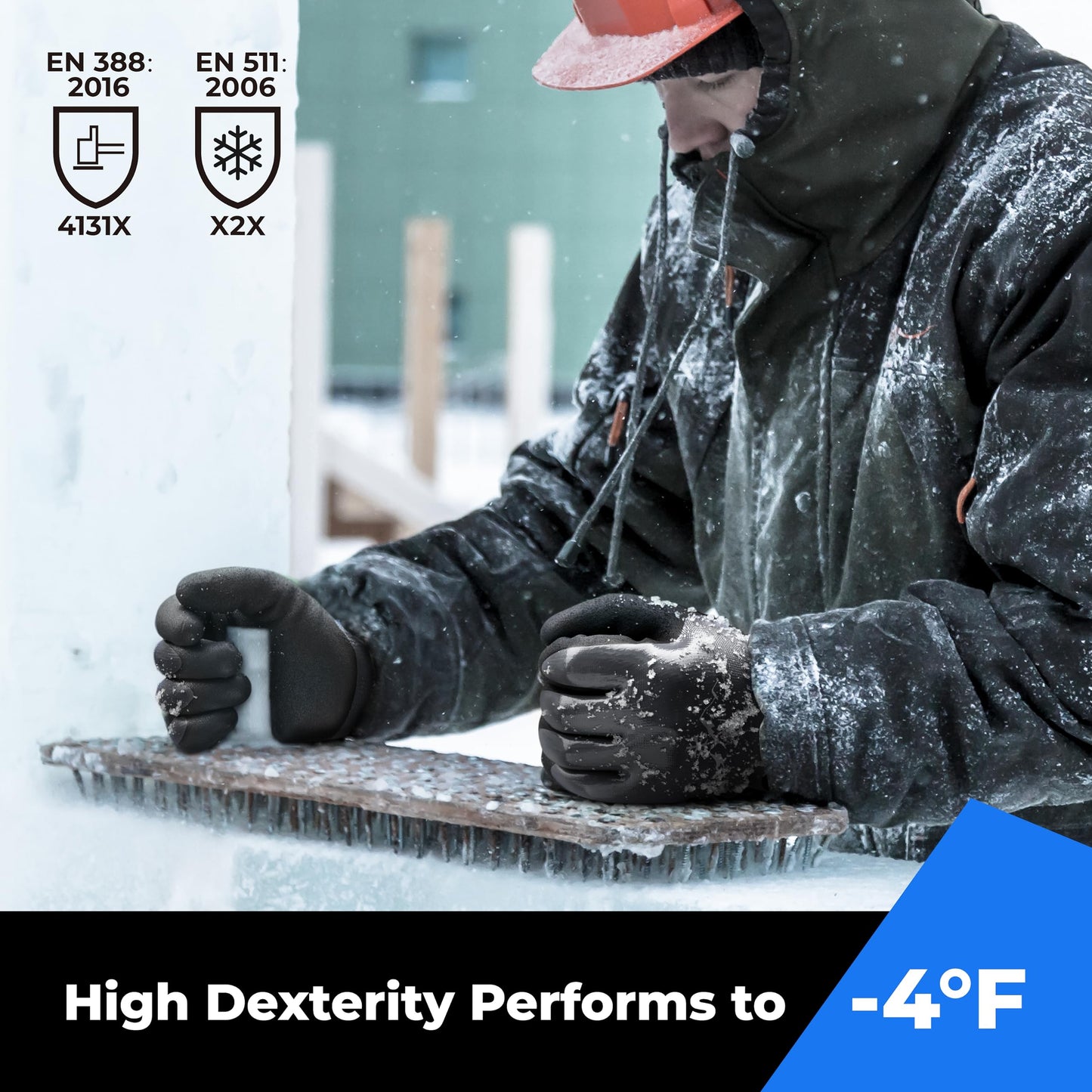 Waterproof Nitrile Work Gloves Double Coated Oil-Resistant Grip – Black M