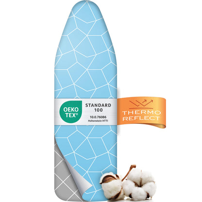Ironing Board Cover Heat-Reflecting 150x50cm Easy Elastic Fit 2x Padding OEKO-TEX Certified Made in Europe – XXL
