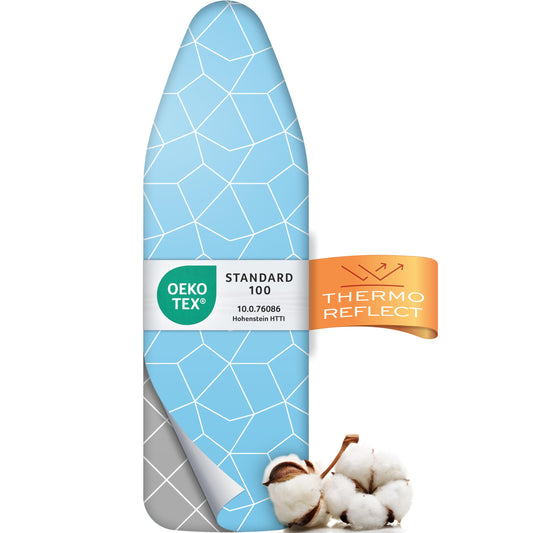 Ironing Board Cover Heat-Reflecting 150x50cm Easy Elastic Fit 2x Padding OEKO-TEX Certified Made in Europe – XXL