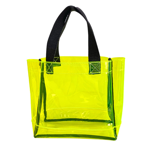 Transparent PVC Stadium Beach Bag Waterproof TSA Approved – Yellow 21x20x8cm