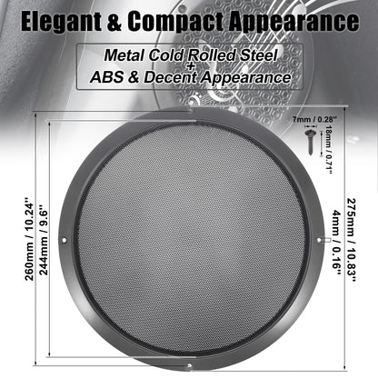 Audio Speaker Grille 10-inch Titanium 285×13mm Replacement Car Speaker Cover – Titanium