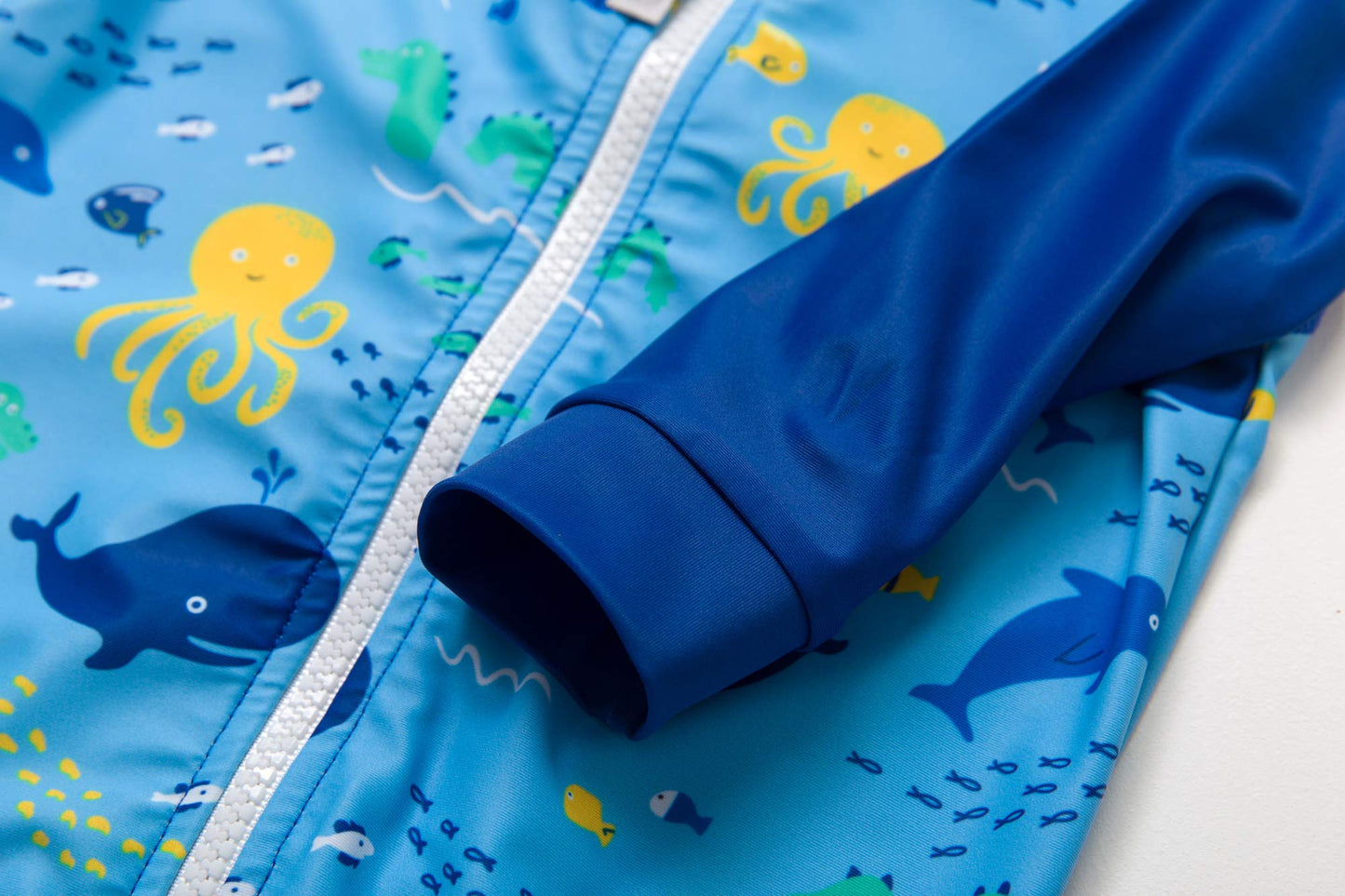 Baby One-Piece Swimsuit UV 50+ Protection Zipper – Ocean Blue 12-18 Months