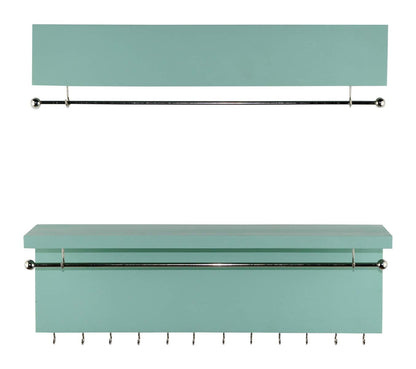 Spiretro Wall Mount Set of 2 Jewelry Holders, Removable Silver Metal Rod for Earrings, Bracelets, Hooks for Hanging
