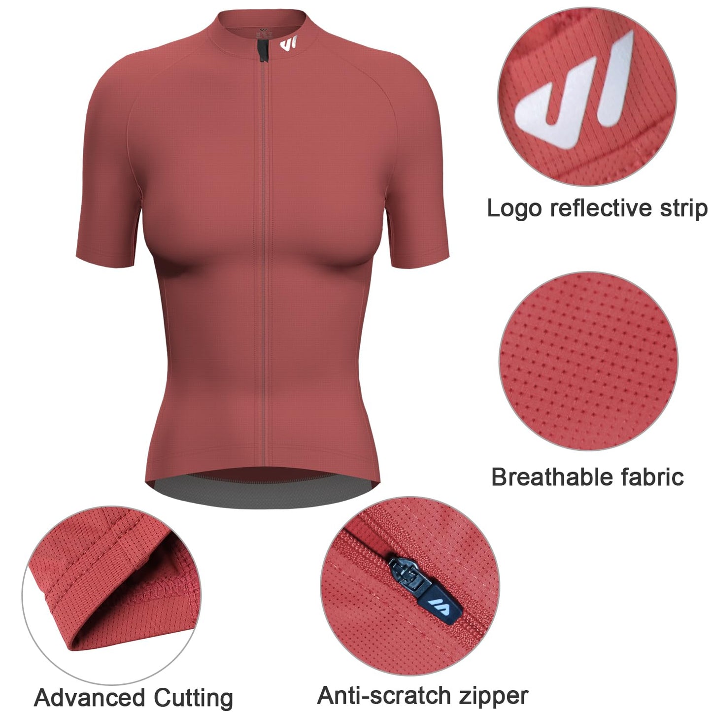 Women's Short Sleeve Cycling Jersey Breathable Road Bike Top with 3 Rear Pockets – Coral Pink XL