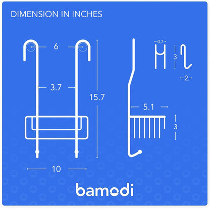 Bamodi hanging shower shelf, storage - chrome-plated - 70 x 18.5 x 19 cm - shower shelf - easy to attach - hanging shower