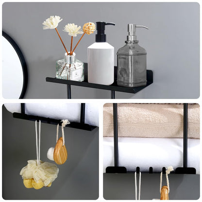 HONPHIER Bathroom Towel Holder Adhesive Retractable Towel Holder 41-75CM Wall Mounted Towel Holder in Bathroom and Kitchen