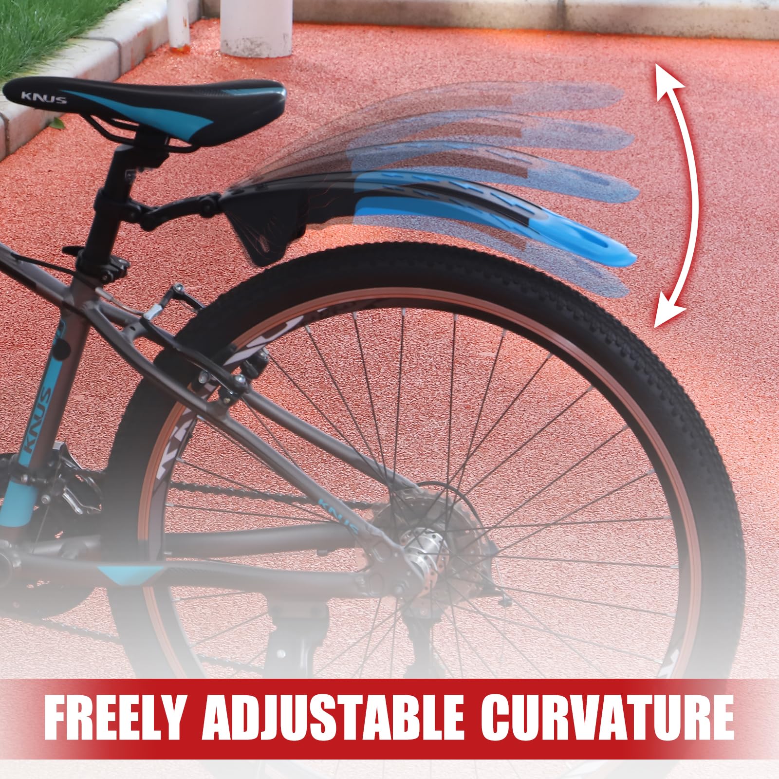 Clip-on Bicycle Mudguard Set Front & Rear Universal Quick-Release – Red 20-29in