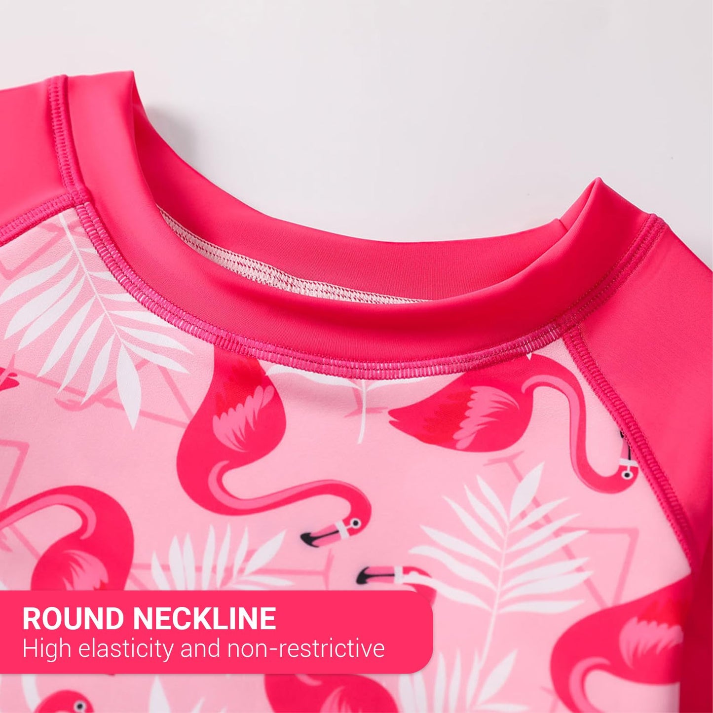 Girls' 2-Piece Ruffle Mermaid Swimsuit Long Sleeve UPF50+ Rash Guard – Age 6-7